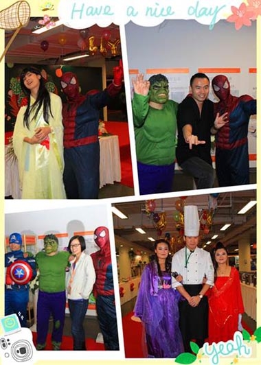 員工扮成中外卡通人物、影視人物